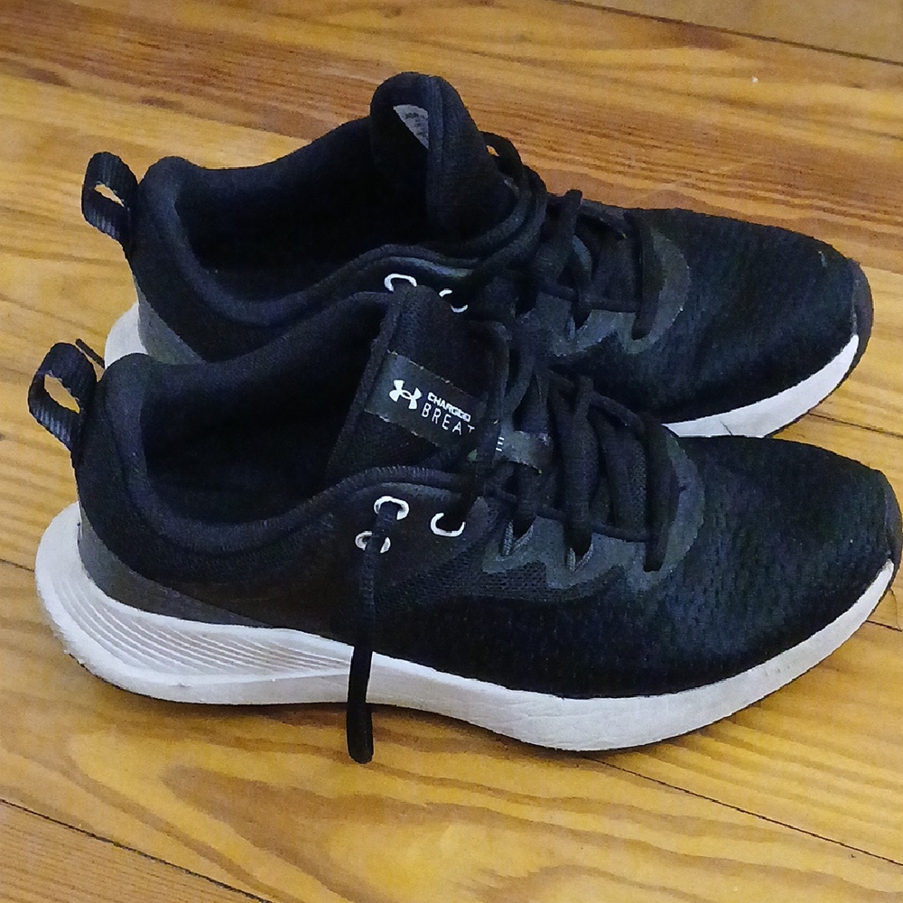 *Under Armour Black Sneakers with White Soles